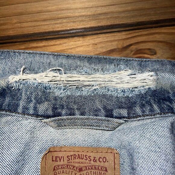Vintage Levis Denim Trucker Jacket Mens 46 L Type III USA Made 71506-0216 - Picture 7 of 14